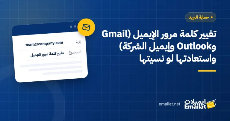 غلاف مقال تغيير كلمة مرور الإيميل (Gmail وOutlook وإيميل الشركة) واستعادتها لو نسيتها