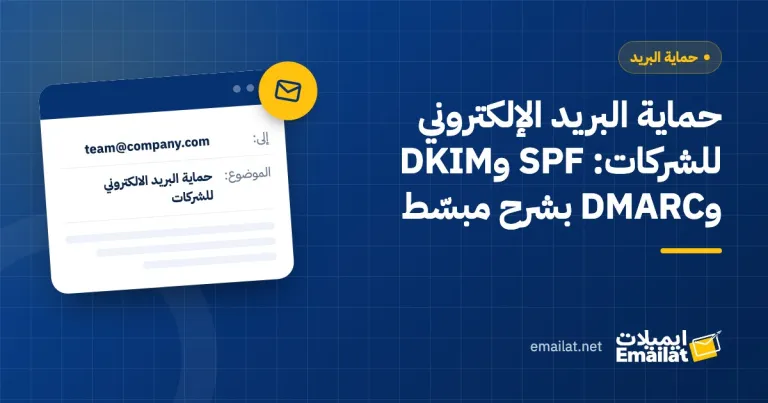 غلاف مقال حماية البريد الإلكتروني للشركات: SPF وDKIM وDMARC بشرح مبسّط